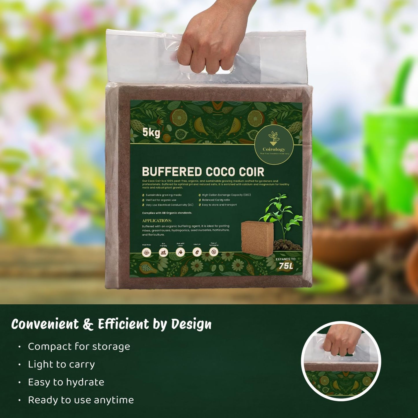 BUFFERED COCO COIR 5KG / 75L