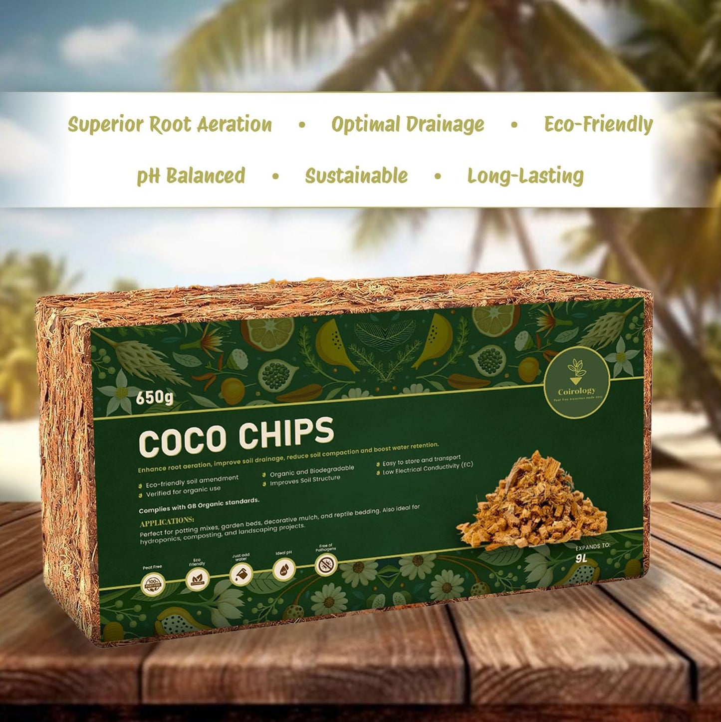 COCO COIR CHIPS 650g / 9L