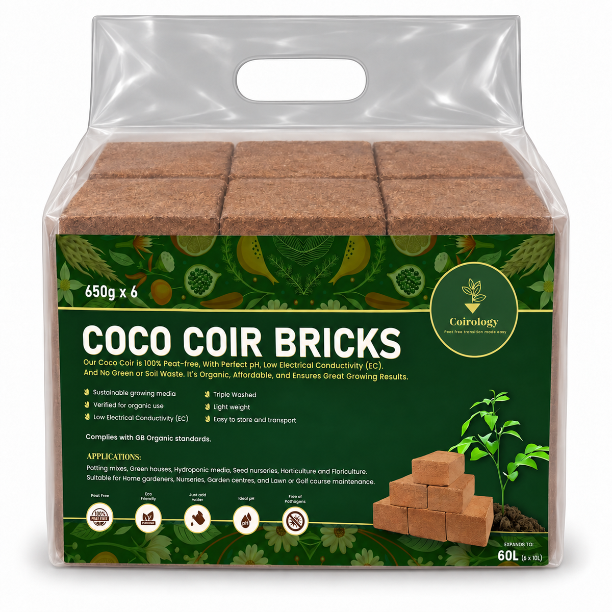 Coirology coir six front packshot with clearly defined carry handle