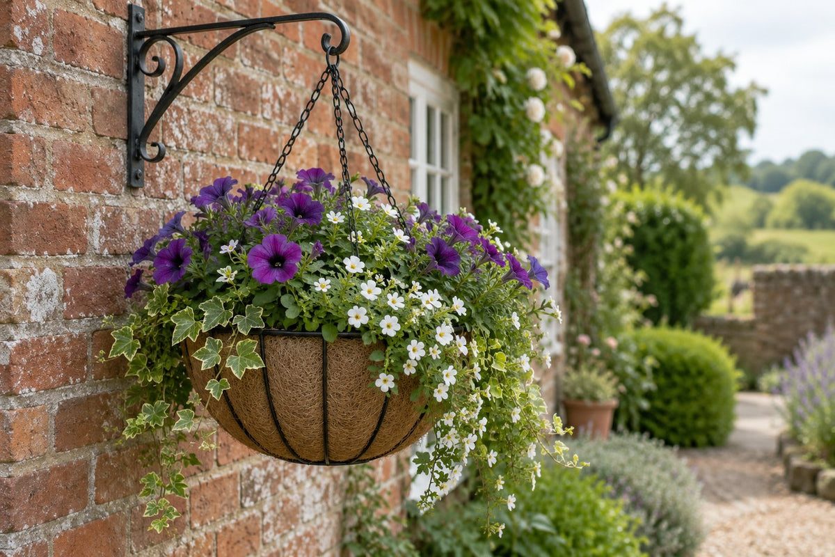 Hanging baskets — illustrative growing scene