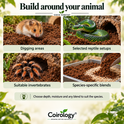 Build around your animal — COCO HABITAT; Digging areas; Selected reptile setups