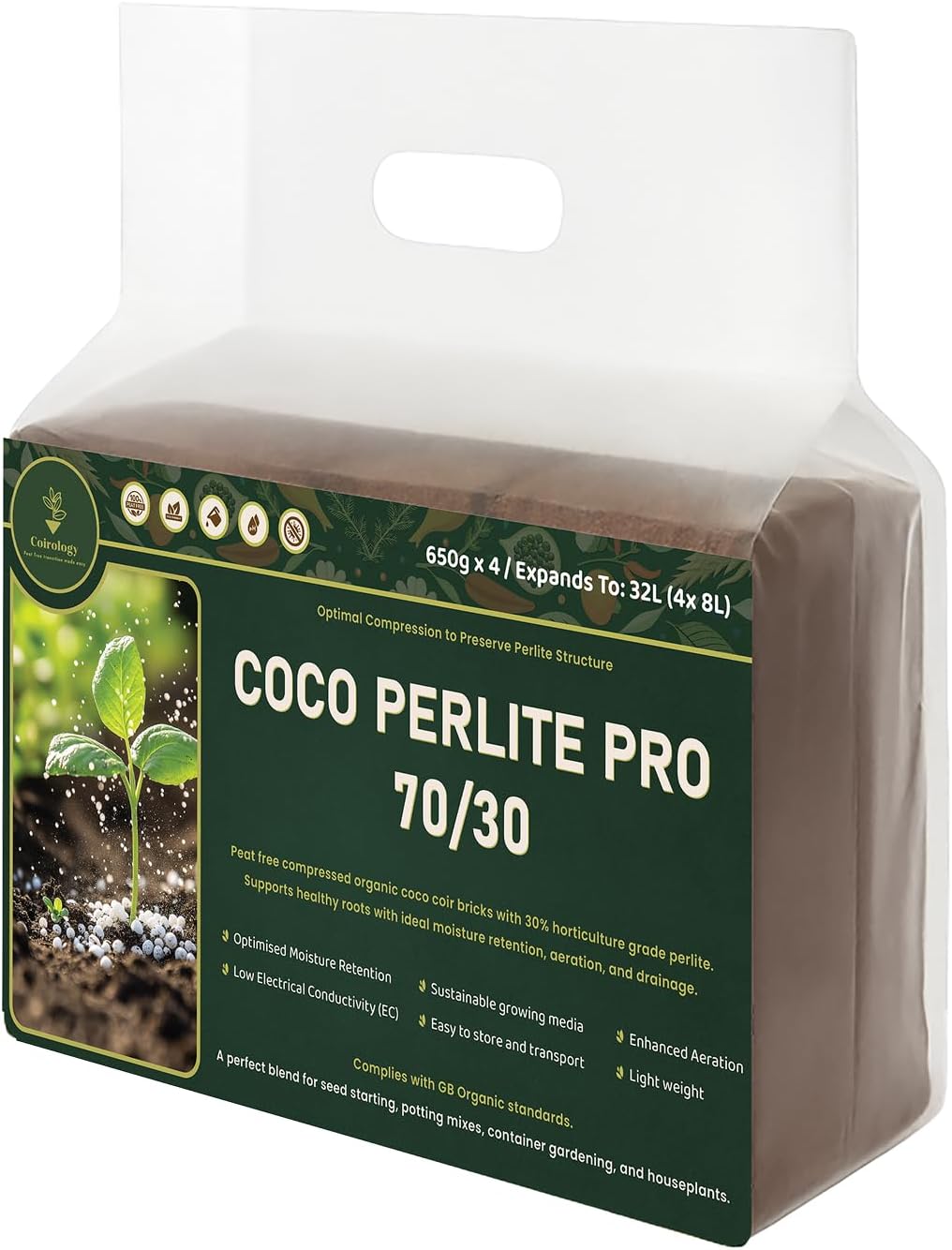 COCO PERLITE PRO 70/30 (650g x 4) bag / 32L – Coirology