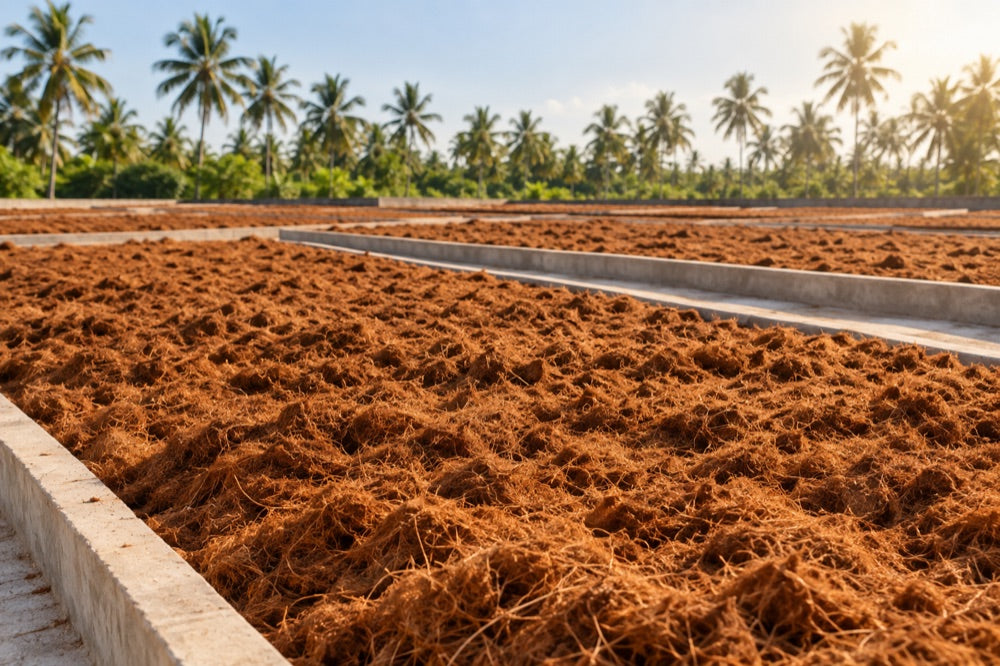 Illustration of coir drying