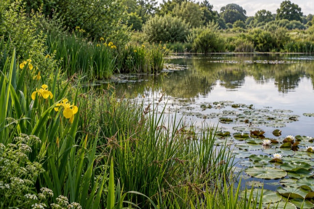 Aquatic vegetation in a wetland landscape