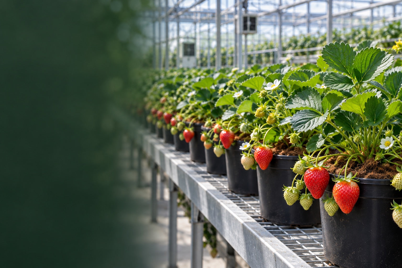 Illustrative protected horticultural growing system